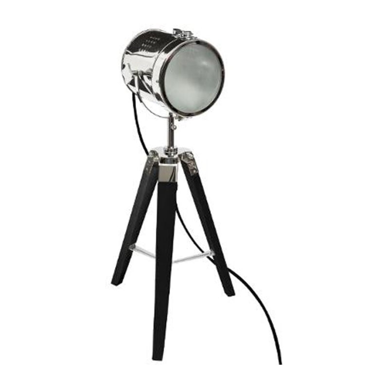 Lampe en Métal & Bois 'Ébor' 68cm Noir