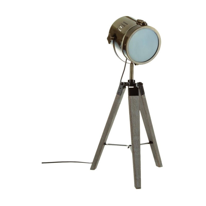 Atmosphera - Lampe en Métal & Bois 'Ébor' 68cm Or