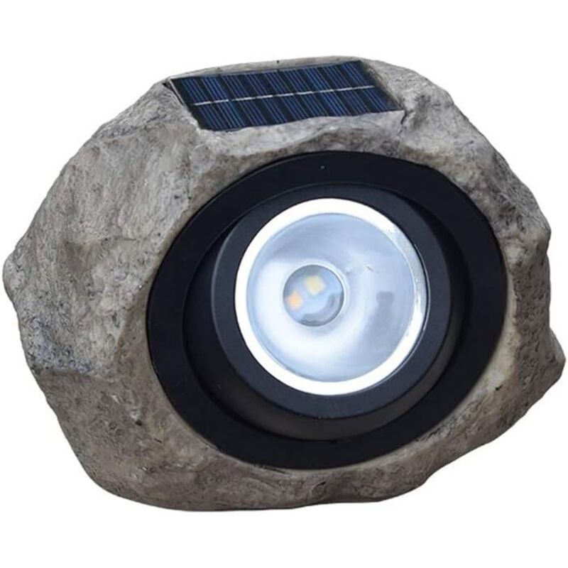 Lampe en Pierre Solaire Exterieur, LED Lampe de Solaire Jardin Lampe en pierre décorative Blanc chaud Solaire Projecteur étanche pour Pelouse Chemin