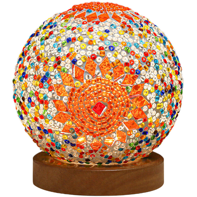 Lampe en verre décorative de nuit de style bohème romantique et gratuite à quatre couleurs
