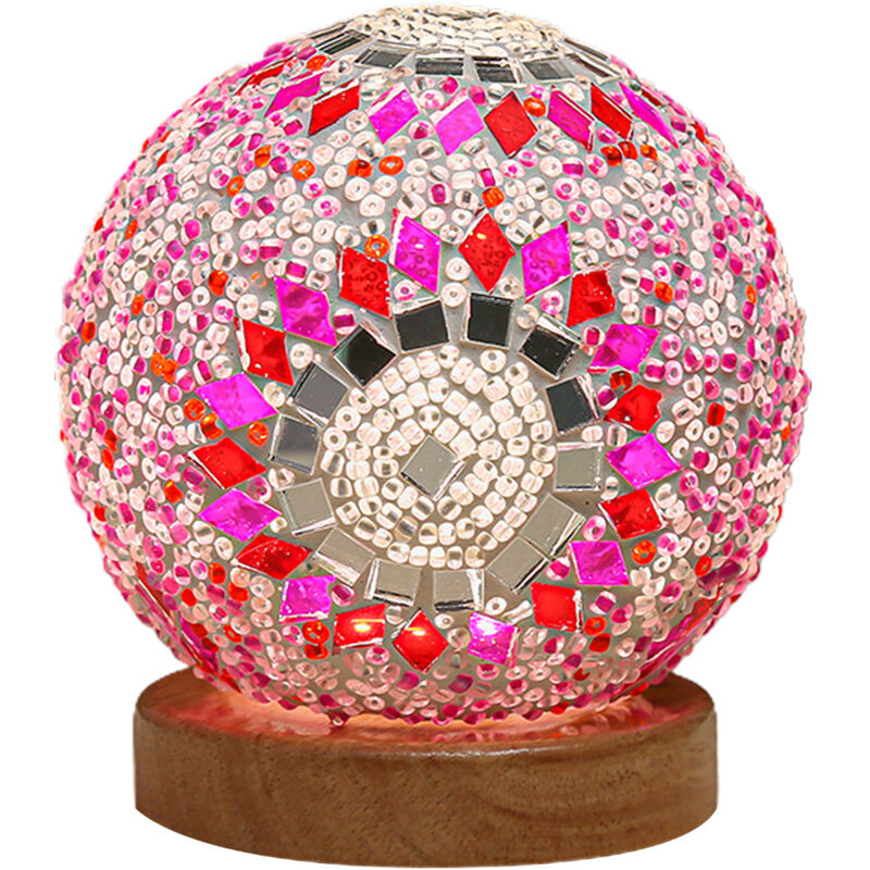Lampe en verre décorative de nuit de style bohème romantique et gratuite à quatre couleurs