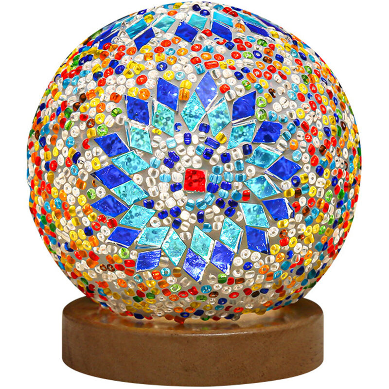 Lampe en verre décorative de nuit de style bohème romantique et gratuite à quatre couleurs