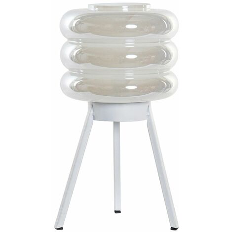 Lampe en verre irisé transportable LED 32 cm