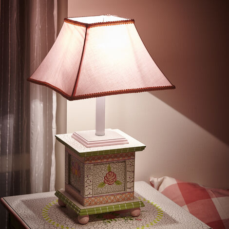 Lampe enfant Cracked Rose chevet bureau veilleuse chambre bébé fille W-5069GE