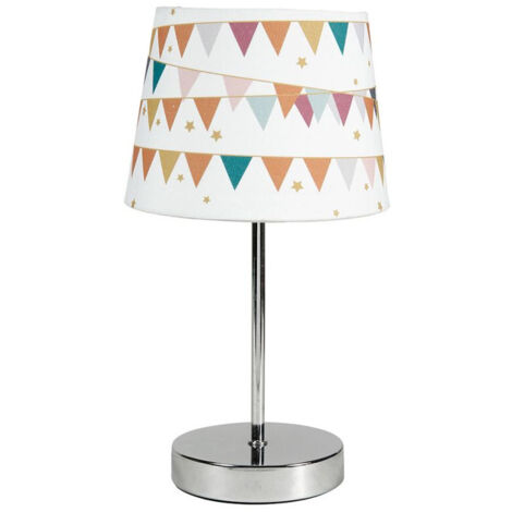 Lampe enfant Fanions pied en métal argent' - Ostaria