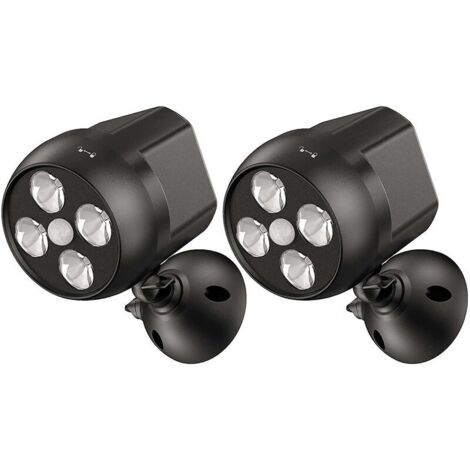 Lampe extérieure avec capteur de mouvement Imperméable à l'eau, Projecteur LED avec capteur sans fil, Lumière extérieure de Sécurité pour escalier, couloir, jardin, terrasse (Lot de 2) [Classe énergét