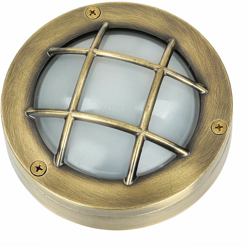 Außenleuchte Maritim IP64 G9 ø 14 cm Messing Glas kleine Wandlampe Haus Garten Terrasse