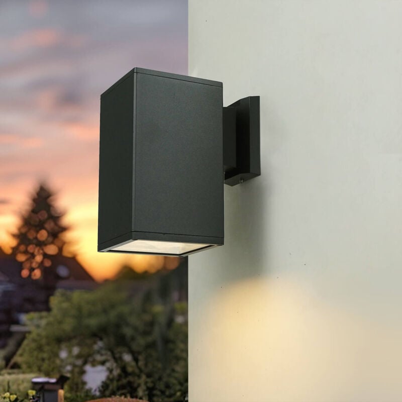 Lampe extérieure Mur IP54 Anthracite E27 Verre Métal Moderne Applique extérieure Maison