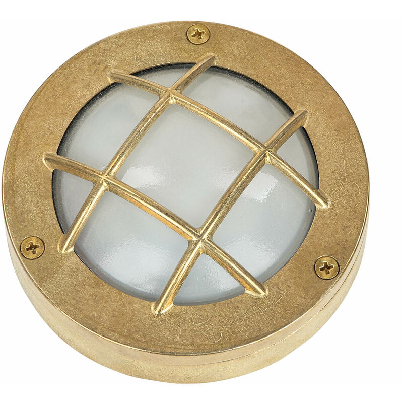 Lampe extérieure murale ø 14 cm G9 IP64 cour jardin verre laiton massif marine lampe murale