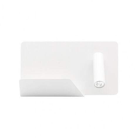 LAMPE FABRIL 17176DE01 Applique Murale 3w 4000k Miguel Angel Droit Blanc C/usb Et Étagère 150lm 16x28x12 Cm Réglable