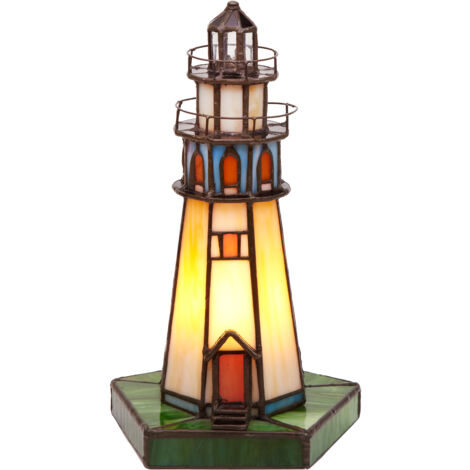 Lampe figurine phare Tiffany
