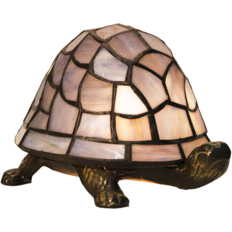 Lampe figurine tortue Tiffany bleue
