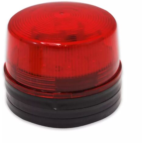 Lampe flash rouge filaire stroboscopique - 12V / 3m de câble / LEDs