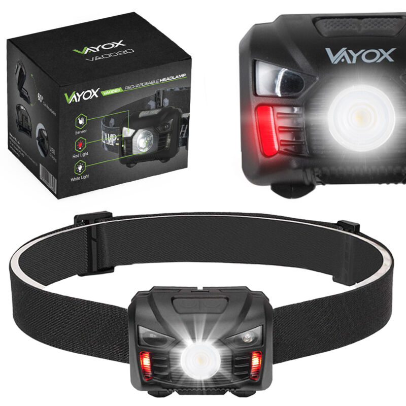 Lampe frontale 100lm détecteur de mouvement VAYOX VA0020