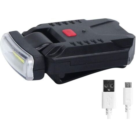 Lampe frontale à clip COB 3W, ultra-lumineuse, rechargeable par USB