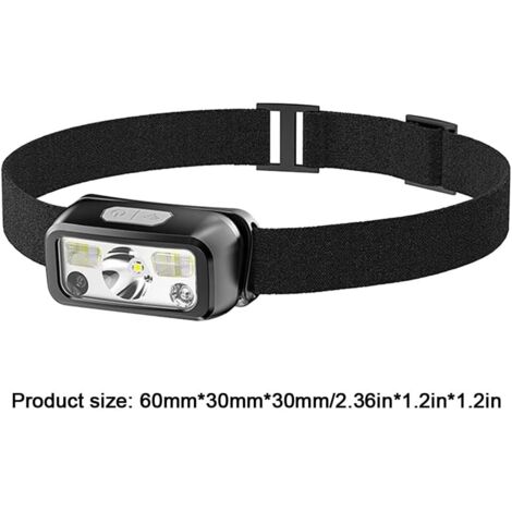 Lampe frontale à induction extérieure, lampe frontale à induction rechargeable USB, petite lampe frontale portable extérieure