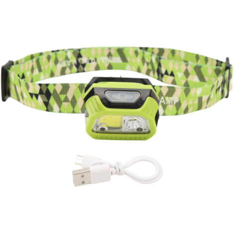 Lampe Frontale à Induction LED Lampe Frontale Bandeau Étanche pour Camping en Plein Air Pêche de Nuit Batterie Intégrée,DUBUNS