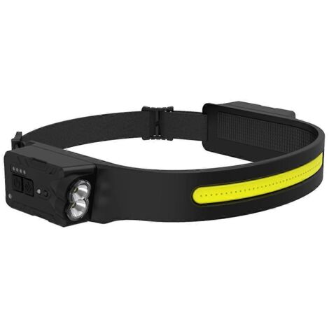Lampe frontale à LED COB, lampe frontale à induction, batterie intégrée rechargeable - B-