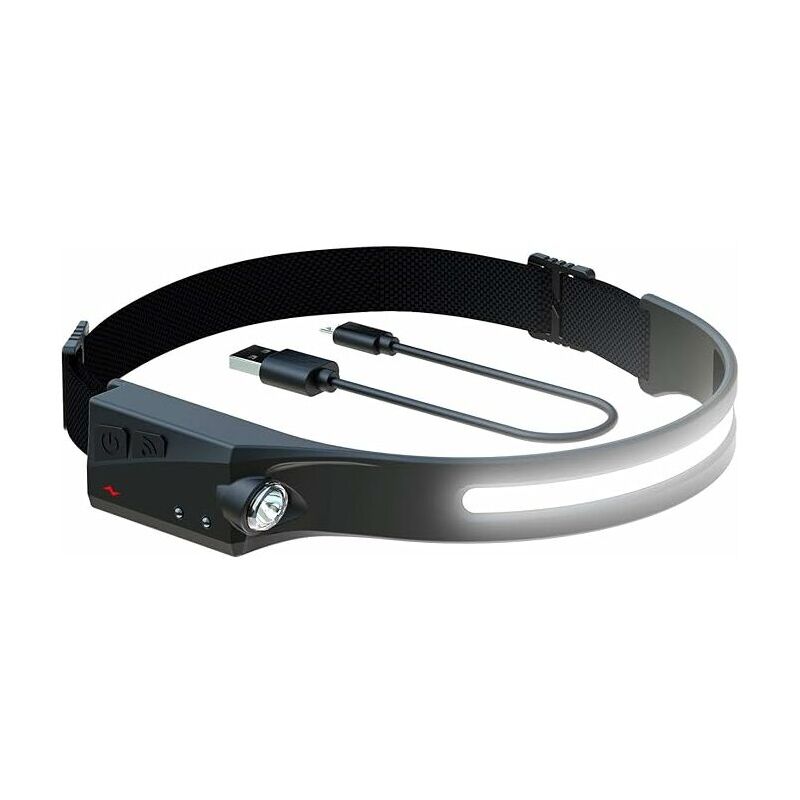 Lampe frontale à led, lampes frontales rechargeables avec éclairage à induction, nouvelle mise à niveau, résistante à la chaleur et à la