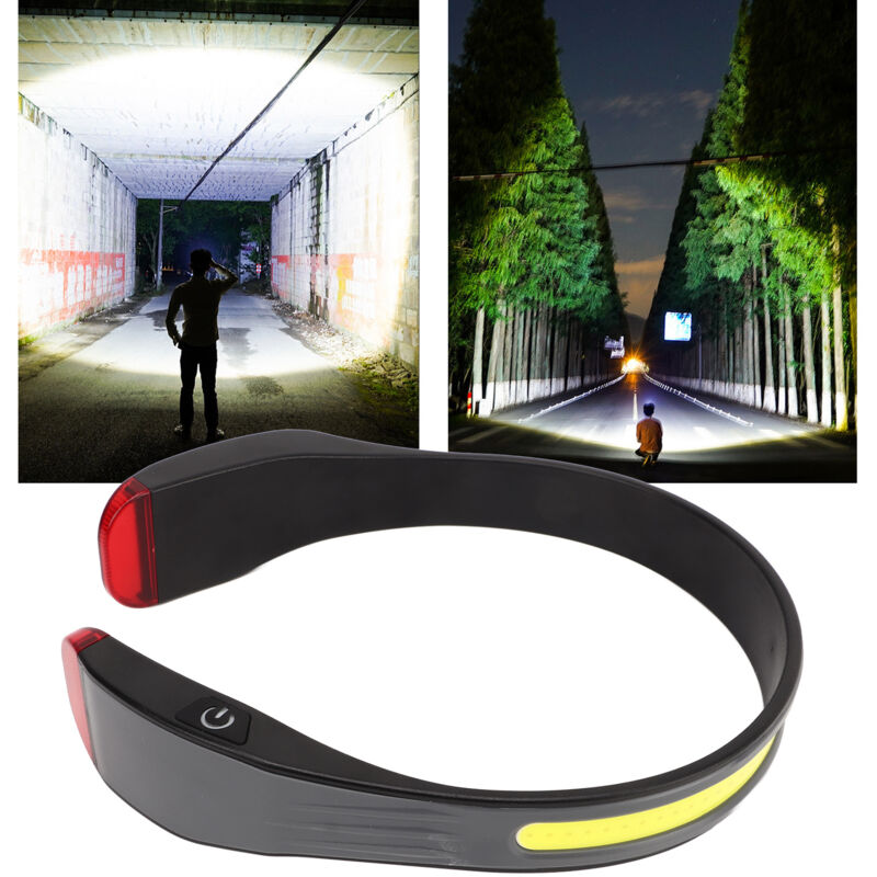 Debuns - Lampe frontale cob à trois niveaux réglables, lampes frontales rechargeables et étanches de qualité supérieure, lampe de lecture pour le