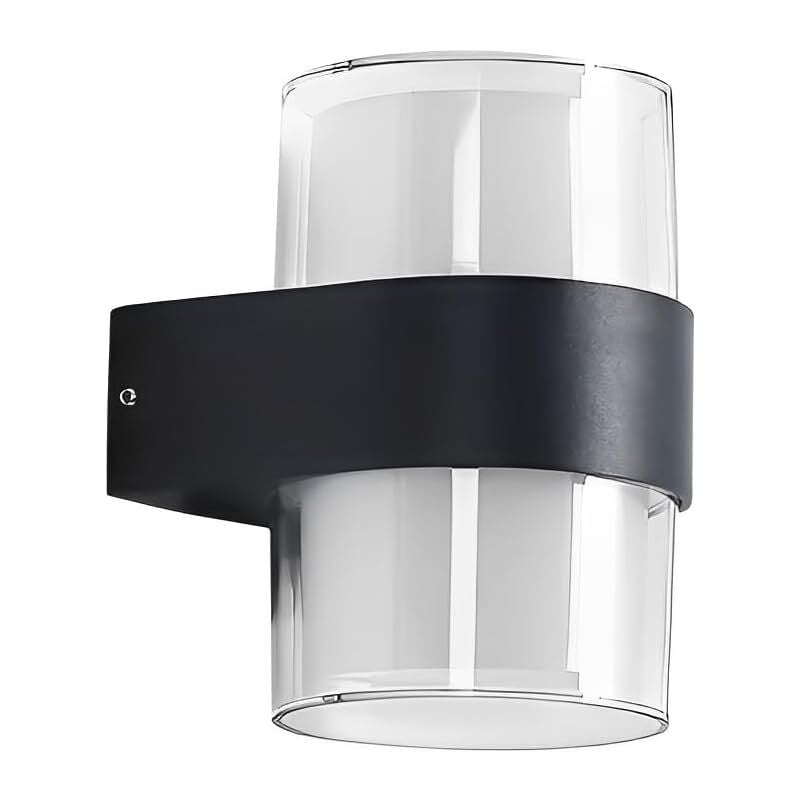 Lampe frontale de miroir de salle de bain carrée LED, Noir double rond, lumière blanche chaude, 12W