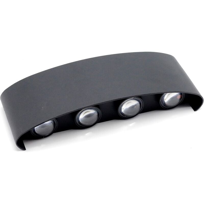 Lampe frontale de miroir de salle de bains LED, double cercle noir, 8W lumière blanche chaude, 85v - 220V