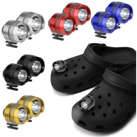 Lampe frontale en plastique style crocodile, petite lampe amusante pour chaussures, accessoire de course et de camping, rechargeable par USB, blanche