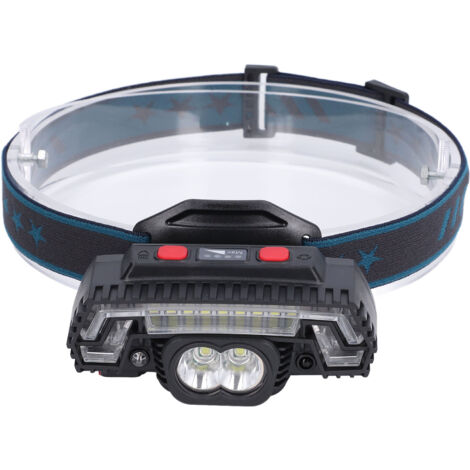 Lampe frontale étanche rechargeable USB, capteur de mouvement automatique pour randonnée, running et camping.