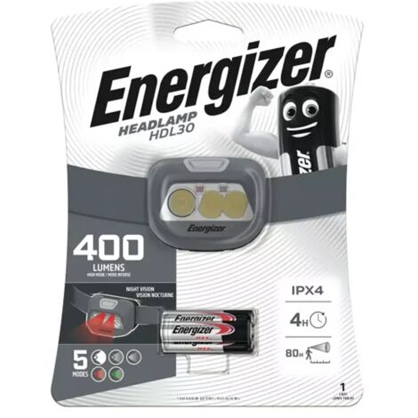 Lampe frontale gris HDL30 3xAA 400lm IPX4 ENERGIZER