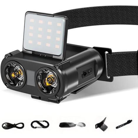 Lampe frontale haute puissance pour la pêche de nuit, chargement par induction, lampe à clip pour casquette longue durée.