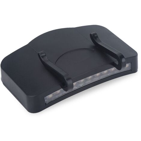 Lampe frontale LED 11 spots pour pêche et camping, clip pour casquette