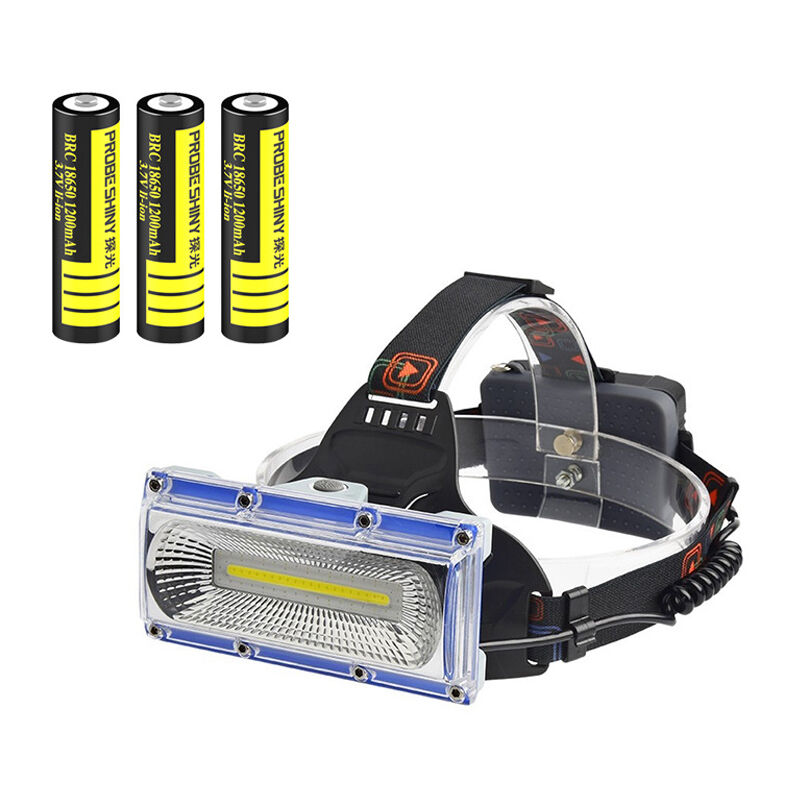 Sjqka - Lampe frontale led 1800 lumens rechargeable cob haute luminosité 3200 mAh 3 modes réglable IP65 étanche lampe de travail(bleu)