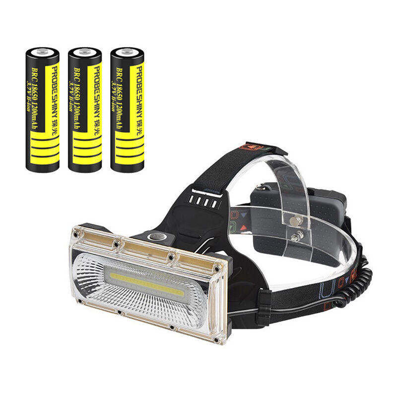Sjqka - Lampe frontale led 1800 lumens rechargeable cob haute luminosité 3200 mAh 3 modes réglable IP65 étanche lampe de travail(noir)