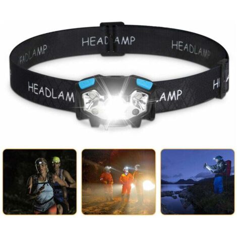 Lampe Frontale LED 5000 Lumen Rechargeable USB Étanche Capteur Mouvement 5 Modes Éclairage