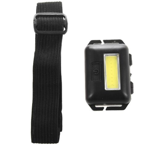 Lampe Frontale LED Cob 3 Modes, Noir pour Randonnée et Camping