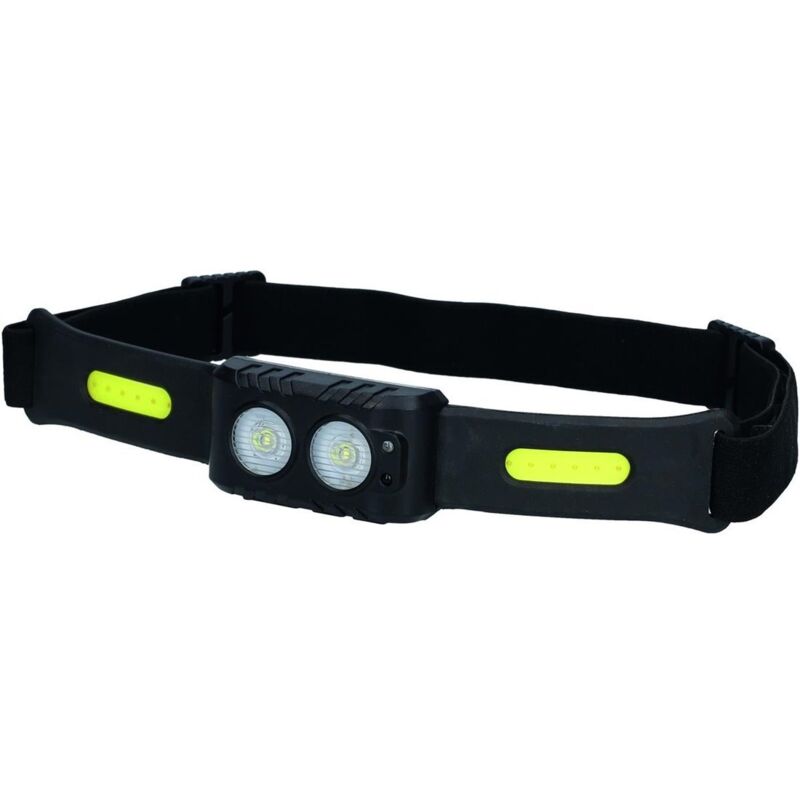 Lampe frontale LED COB avec capteur (3W 200lm) IPX3 60x33x17mm couleur noire