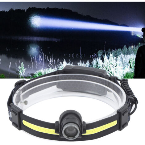 Lampe Frontale LED Détection Lampe Frontale Extérieure Rechargeable Ultra Lumineuse Etanche pour Pêche Course à Pied,DUBUNS