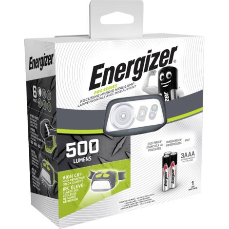 LAMPE FRONTALE LED ENERGIZER PRO SERIES HYBRID À PILE(S) 500 LM E303955100