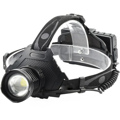 Lampe frontale, LED, étanche, noire