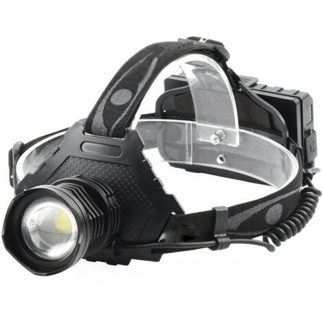Lampe frontale, LED, étanche, noire