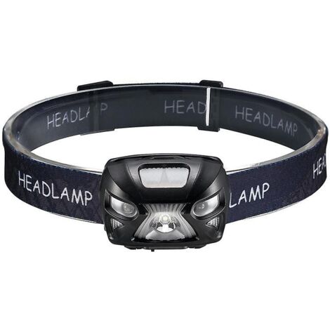 Lampe frontale LED étanche rechargeable par USB avec 4 modes d'éclairage - 300 lumens lumière blanche et rouge - Idéale pour le vélo et le camping