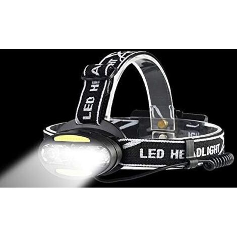 Lampe frontale LED haute performance, lampe frontale 4T6 avec capteur de mouvement inductif, lampe frontale de camping