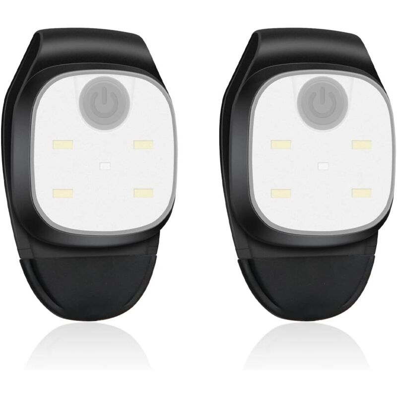 Ersandy - Lampe Frontale led Lampe de Poitrine 2 Pièces Lampe de Course avec 4 Modes d'Éclairage Lampe de Sécurité avec Clip pour Sports Extérieur