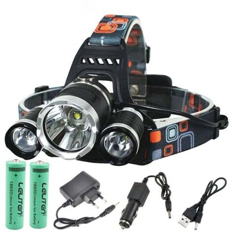 Lampe frontale LED, lampe frontale rechargeable, zoom, lampe frontale de pêche, lampe frontale de chasse, lampe frontale de camping