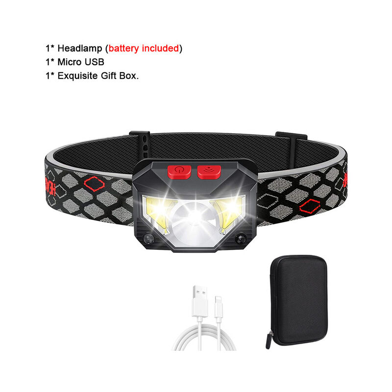 XVX - Lampe frontale led, pack de 2, lampe frontale super lumineuse avec détecteur de mouvement, 1500 lumens, lampes frontales 10 modes, 1200 mAh