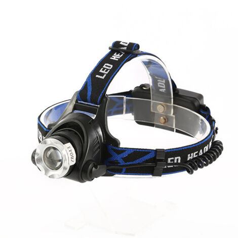 Lampe Frontale LED Puissante Rechargeable Torche Frontale Lampe Phare Orientable 3 Modes LED Frontale avec Câble USB et 2 Piles 18650 pour Peche Vélo Randonnée Course Camping