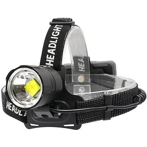 JUSCH Lampe Frontale LED Rechargeable 10000 Lumens XHP70.2 Lampes Frontales Puissante Phare de Travail Haute Puissance Phare Zoomable pour la Pêche Spéléo Chasse