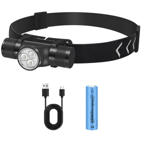 Lampe frontale LED rechargeable, 5 modes, lampe frontale ultra lumineuse, lampe de poche mains libres