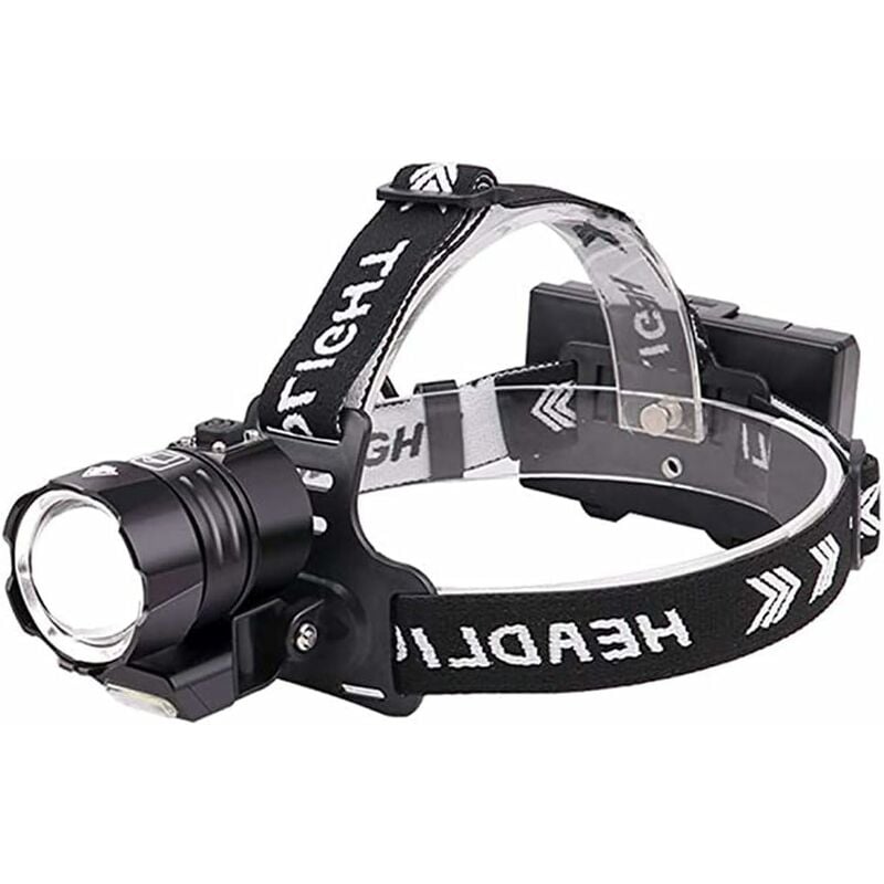 ZVD - Lampe Frontale led Rechargeable - Étanche, Zoomable, 4 Modes, Extérieure