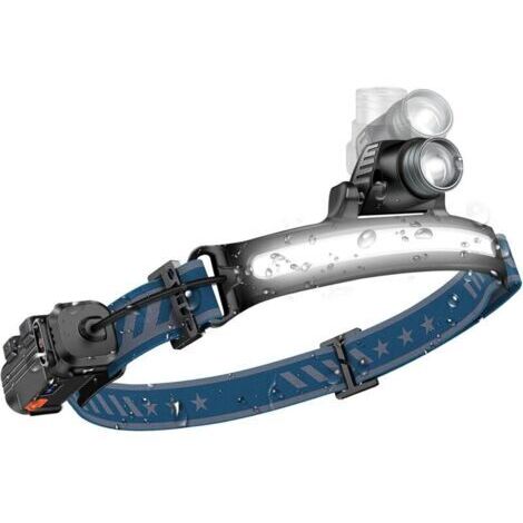 Lampe Frontale LED Rechargeable, Headlamp 2000 Lumens, Torche Frontale Sensor Zoom, 6 Modes, Halo Light IPX65